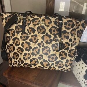 Coach Animal Print Tote with Black Handles